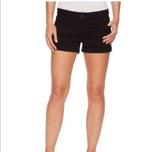 VANS Boyfriend Cuffed Jean Shorts, Black, Size 25
